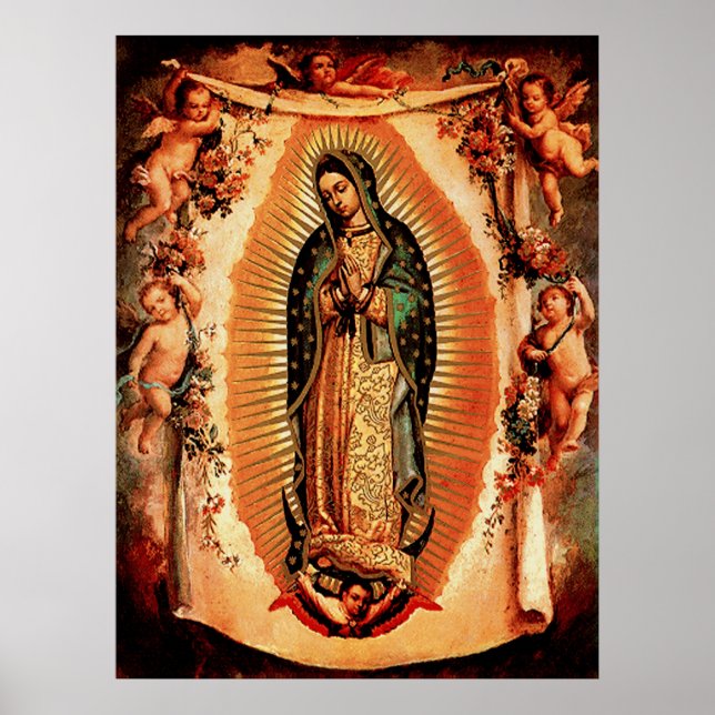 Póster Nuestra Señora de Guadalupe y los ángeles (Frente)