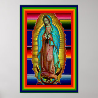 Póster Nuestra Señora de Guadalupe Zarape Tilma