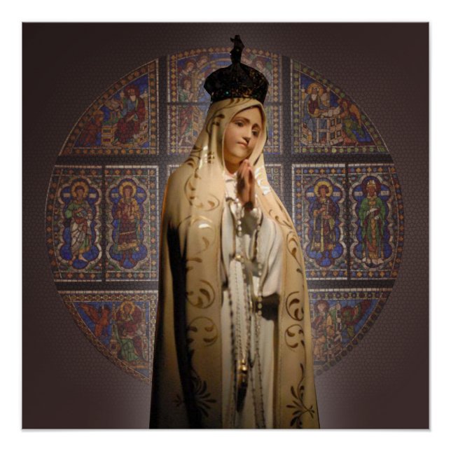 Póster Nuestra Señora de la Fatima Imagen Devocional. (Anverso)
