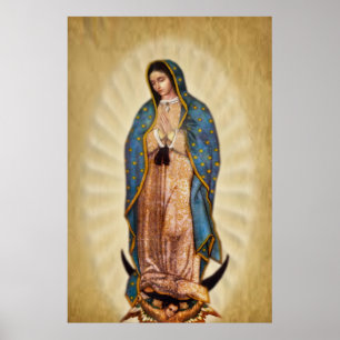 Póster Nuestra señora de la imagen piadosa de Guadalupe