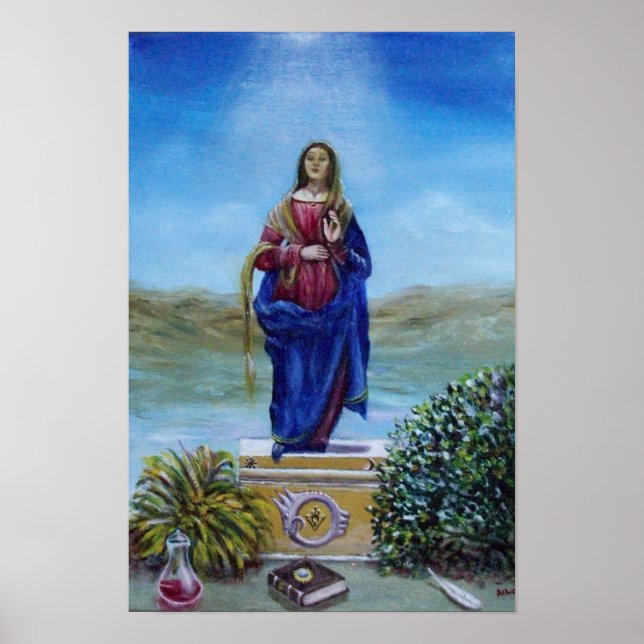 Póster NUESTRA SEÑORA DE LA LUZ Madonna de la Inmaculada  (Frente)