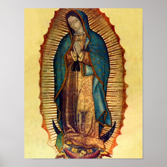 Póster Nuestra Señora de la Virgen de Guadalupe María Pos (Frente)
