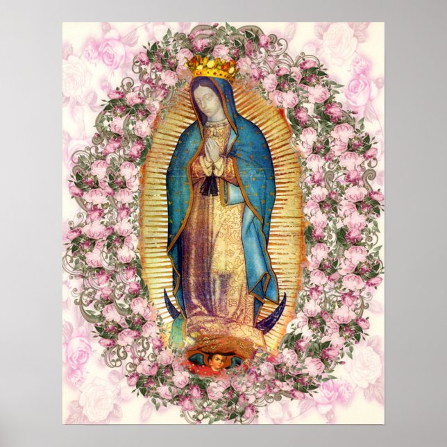 Póster Nuestra Señora de la Virgen Guadalupe María 203 (Frente)