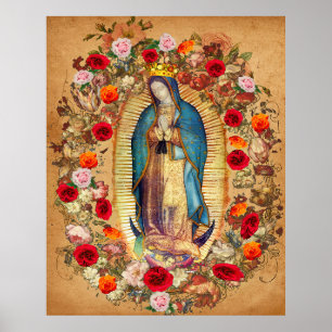 Póster Nuestra Señora de la Virgen Guadalupe María Católi