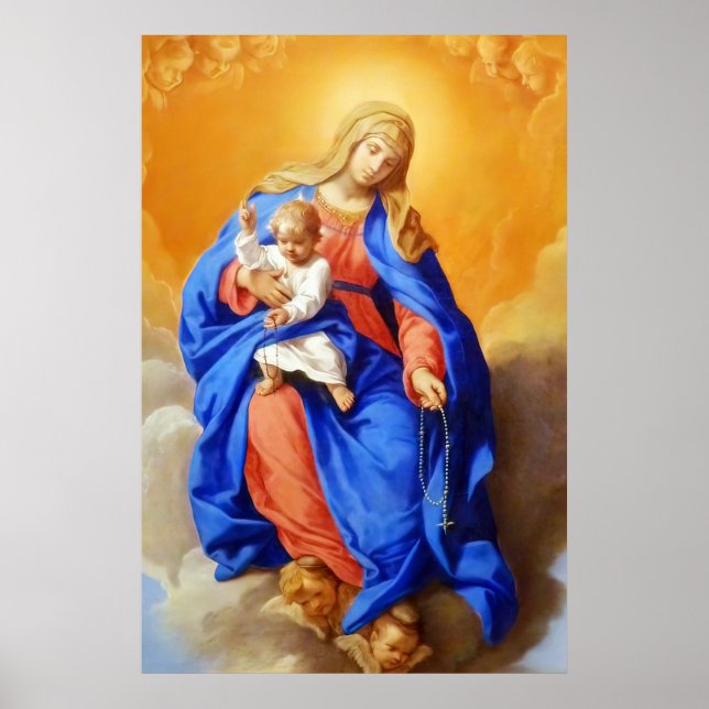 Póster Nuestra Señora de la Virgen Rosaria María Mattes (Frente)