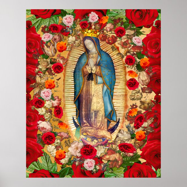 Póster Nuestra Señora de las Rosas Rojas de Guadalupe (Frente)