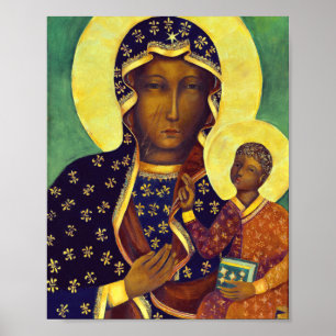 Póster Nuestra señora del icono negro Polonia de