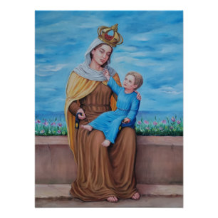 Póster Nuestra Señora del Monte Carmelo: Virgen con Escap