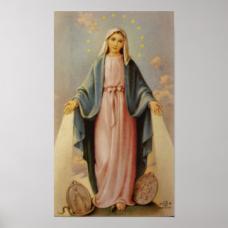 Póster Nuestra Señora del Rosario bendita Madre Virgen Ma