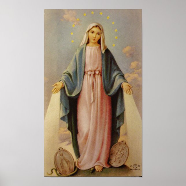 Póster Nuestra Señora del Rosario bendita Madre Virgen Ma (Frente)
