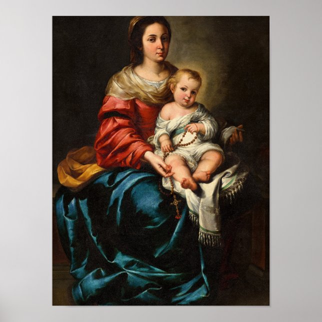 Póster Nuestra Señora del Rosario por Bartolomé Murillo (Frente)