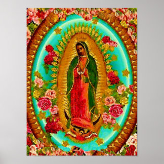 Póster Nuestra Señora Guadalupe Santa Virgen María