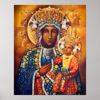 Póster Nuestra Señora Virgen María Vladimir Czestochowa C