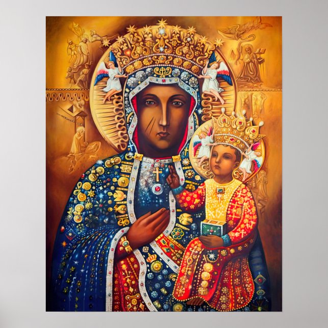 Póster Nuestra Señora Virgen María Vladimir Czestochowa C (Frente)