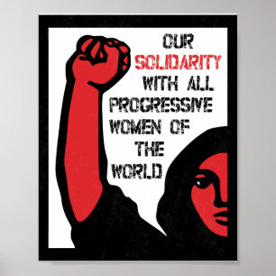Póster Nuestra solidaridad con todas las mujeres progresi