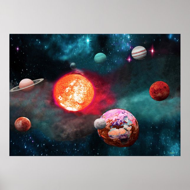 PÓSTER NUESTRA TIERRA Y SUS VECINOS (Frente)