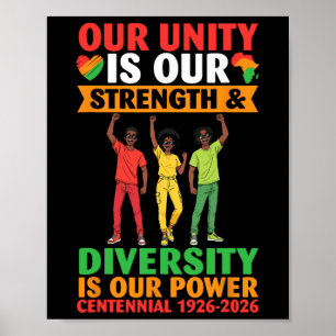 Póster Nuestra Unidad Es Fuerza Diversidad Poder Centenar