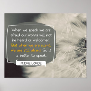 Póster Nuestras palabras de Audre Lorde