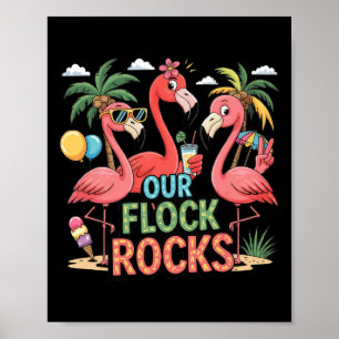 Póster Nuestras rocas de rebaño Flamingo vacaciones de ve