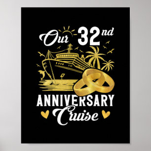Póster Nuestro 32º Aniversario Crucero Dorado Vacaciones 