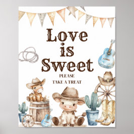 Póster Nuestro amor de Baby Shower de Cowboy es dulce