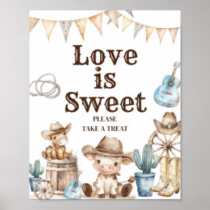 Póster Nuestro amor de Baby Shower de Cowboy es dulce