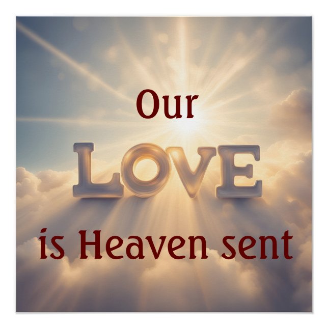 Póster Nuestro amor es el cielo enviado (Anverso)