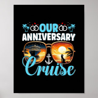Póster Nuestro aniversario parejas crucero diseño crucero