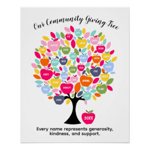 Póster Nuestro Árbol de Donaciones Comunitarias Reconoc