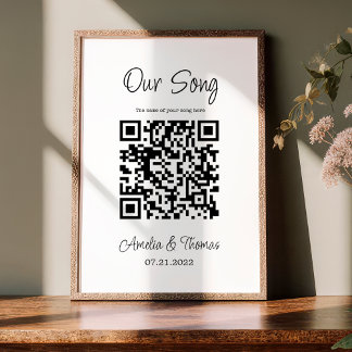 Póster Nuestro código QR de Canción | Keepsake personaliz