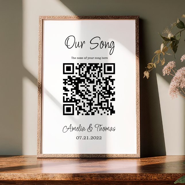 Póster Nuestro código QR de Canción | Keepsake personaliz (Subido por el creador)