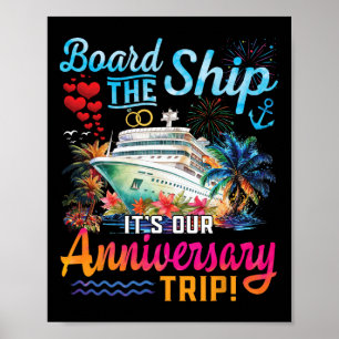 Póster Nuestro Crucero de Aniversario Esposo Esposa Parej