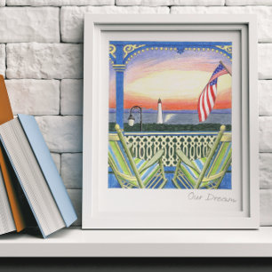 Póster Nuestro faro de porche Dream Beach House