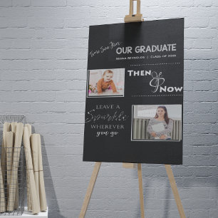 Póster Nuestro graduado   Entonces y ahora   Foto de grad