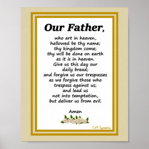 Póster Nuestro Padre Orando Matthew 6:9-13 Poster