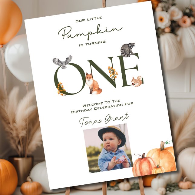 Póster Nuestro pequeño calabaza Primer Poster de bienveni (Our Little Pumpkin First Birthday Welcome Poster
)