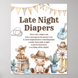Póster Nuestro Pequeño Cowboy Wild West Late Night Diaper
