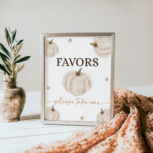 Póster Nuestro pequeño cumpleaños de calabaza favorece al