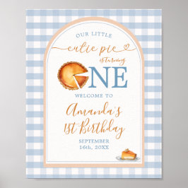 Póster Nuestro pequeño Pie Cutie One First Birthday Welco