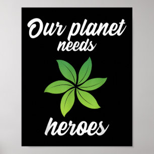 Póster Nuestro planeta necesita protección ambiental para