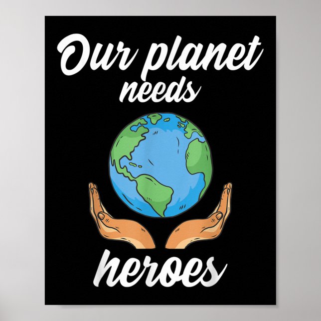 Póster Nuestro planeta necesita protección ambiental para (Frente)