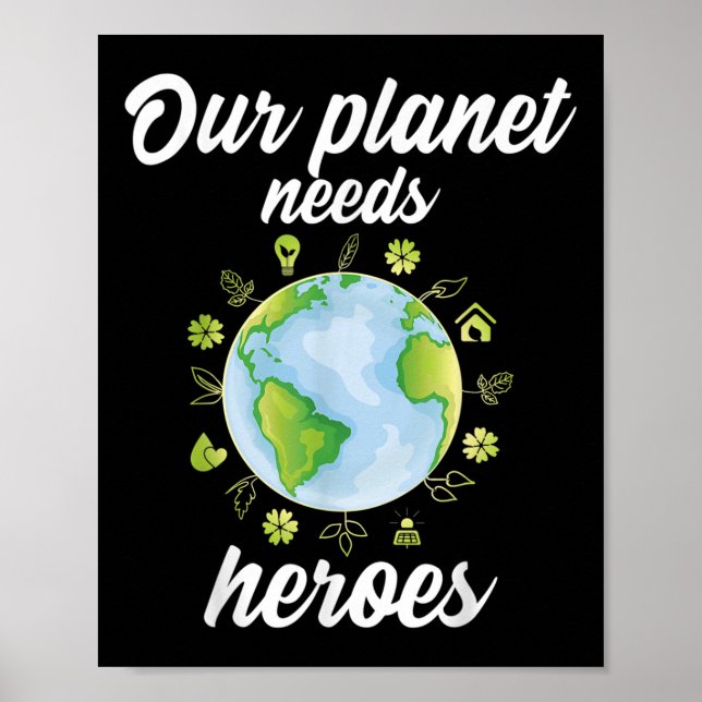 Póster Nuestro planeta necesita protección ambiental para (Frente)