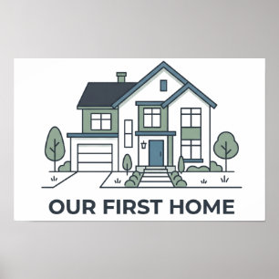 Póster Nuestro primer cartel de dirección personalizada p
