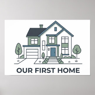 Póster Nuestro primer cartel de dirección personalizada p