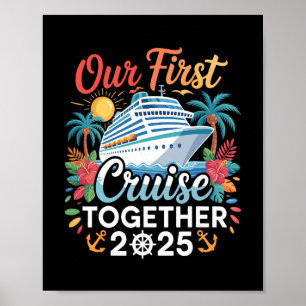 Póster Nuestro Primer Crucero 2025 Viaje Juntos Pareja Co