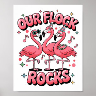 Póster Nuestro rebaño roca flamenco coincidente vacacione
