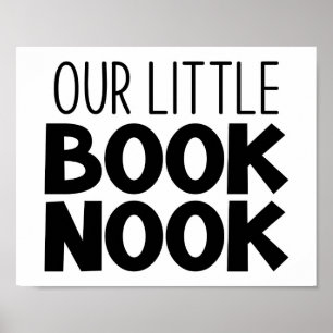 Póster Nuestro rincón de lectura de libros pequeños