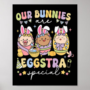Póster Nuestros conejitos son Eggstra Nur de entrega de m