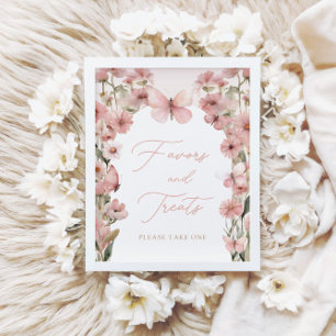 Póster Nuestros pequeños Chicas rosados mariposa favorece