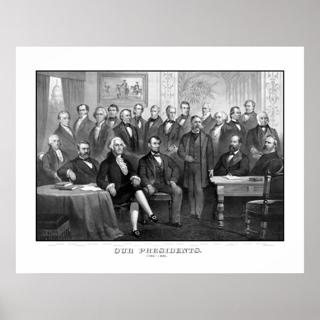 Póster Nuestros Presidentes 1789 - 1881 (Frente)